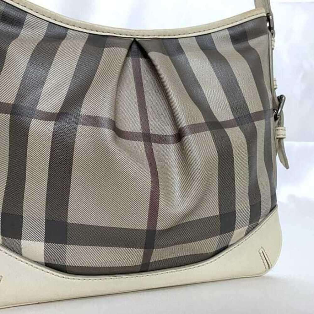 Burberry Shoulder Bag Beige Gray Check Crossbody Leather Zipper - Picture 7 of 10